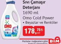 OMO COLD POWER SIVI ÇAMAŞIR DETERJANI BEYAZLAR VE RENKLİLER 1690 ML